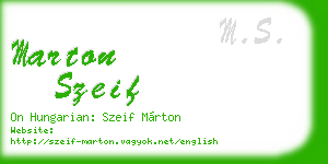 marton szeif business card