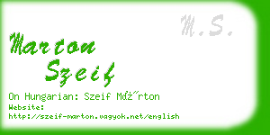 marton szeif business card